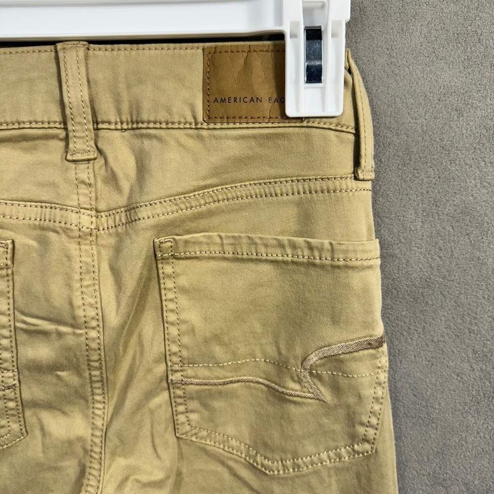 American‎ Eagle Jeggings Womens 00 Khaki Tan Super Stretch Low Rise Excellent - Picture 7 of 8